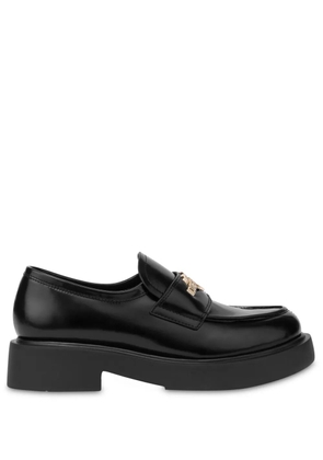 Love Moschino 35mm logo-plaque leather loafers - Black
