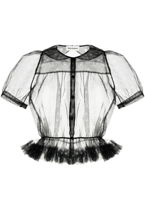 Molly Goddard ruffled polka-dot tulle shirt - Green