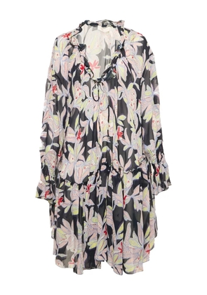 See By Chloé Vintage floral silk ruffle dress - Neutrals