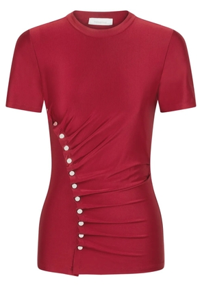Rabanne draped T-shirt - Red