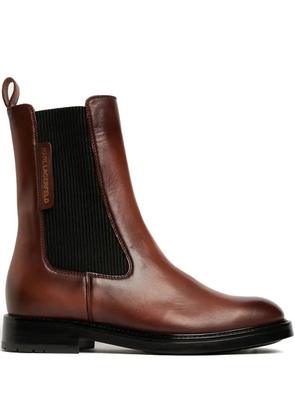 Karl Lagerfeld Blake leather boots - Brown