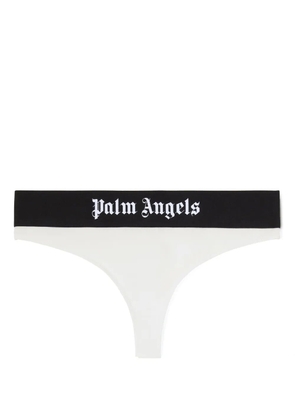 Palm Angels logo-waistband Brazilian briefs - White