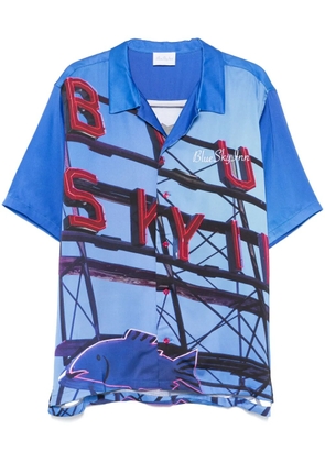 BLUE SKY INN Red Neon Sign-print Shirt