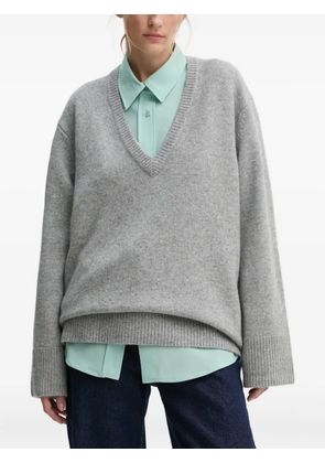 HERSKIND V-neck ribbed sweater - Grey