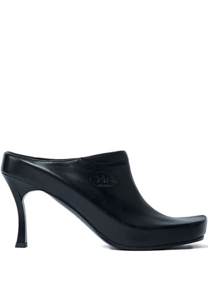 Balenciaga debossed logo heeled mules - Black