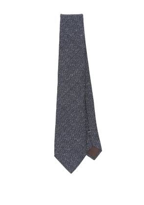 Canali speckled silk-wool tie - Blue