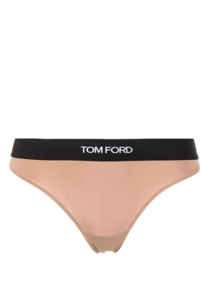 TOM FORD logo-waistband thong - Neutrals