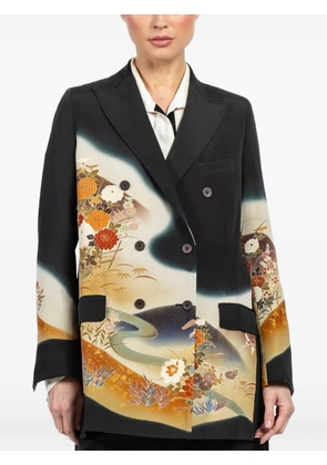 IBRIGU flared printed double-breasted jacket - Black