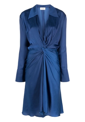 Zadig&Voltaire Rozo twisted V-neck midi dress - Blue