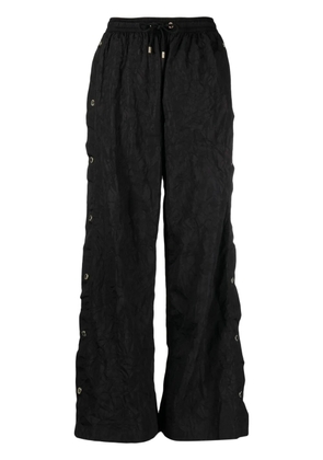 P.E Nation Volley crinkled-finish wide-leg trousers - Black