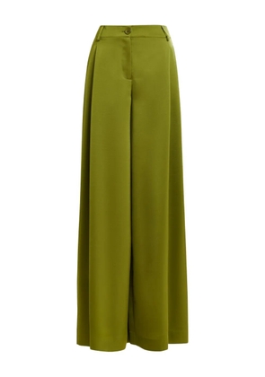 Essentiel Antwerp Ixie pleated satin-effect palazzo pants - Green