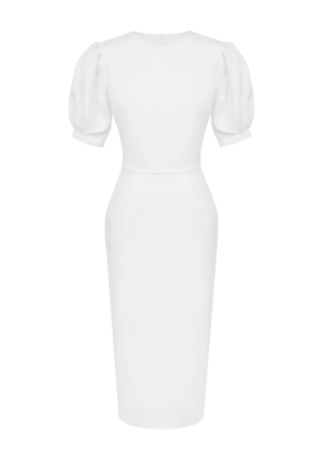 POST MERIDIEM voluminous-sleeve midi dress - White