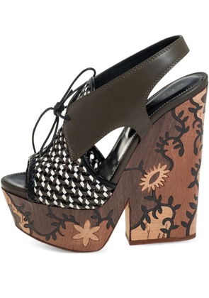 Sergio Rossi Vintage 70mm leather platform sandals - Brown