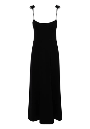 Magda Butrym floral-appliqué bustier-style midi dress - Black