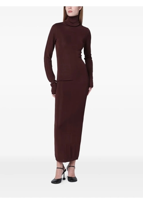 ENTIRE STUDIOS roll-neck midi dress - Brown