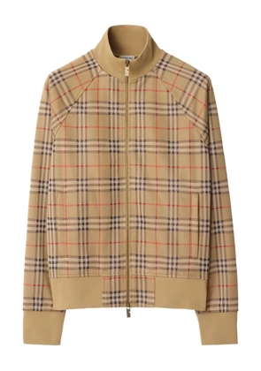 Burberry check track jacket - Neutrals