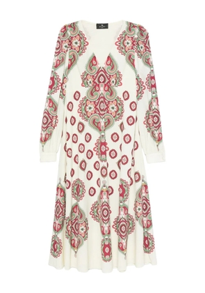 ETRO paisley-print long-sleeve dress - White