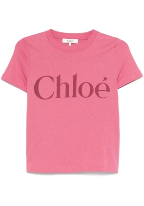 Chloé logo-print T-shirt - Pink