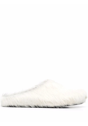 Marni Fussbet Sabot calf-hair slippers - White