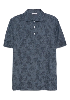 Gran Sasso floral-pattern polo shirt - Blue