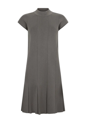 Malo pleated short-sleeve midi dress - Grey