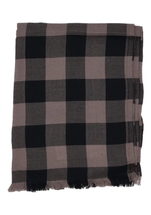 Rick Owens checked-pattern scarf - Grey