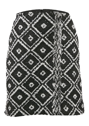 Karl Lagerfeld Vintage tweed geometric skirt - Black