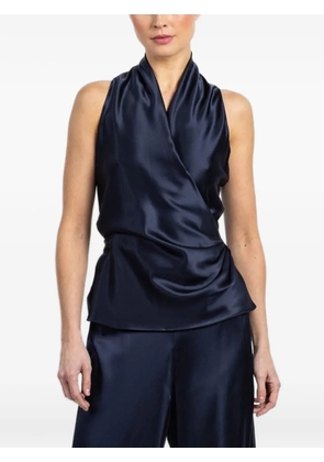 Peter Cohen wrap tie top - Blue