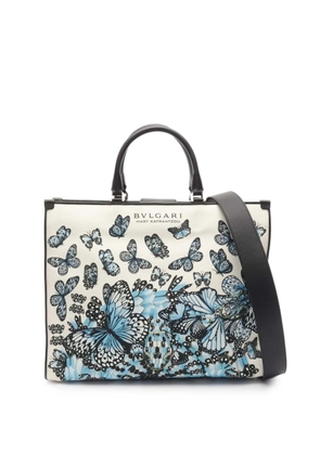 Bvlgari Pre-Owned 2010-2025 Mary Katrantzou Canvas Butterfly and Snake Print Tote satchel - Blue