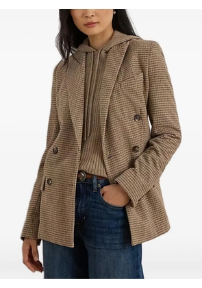 Lauren Ralph Lauren double-breasted checked blazer - Brown