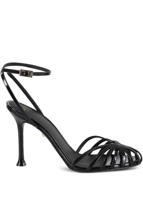Alevì patent cage sandals - Black