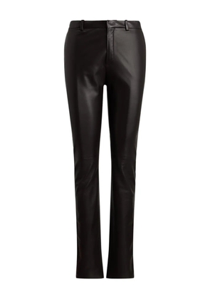 Ralph Lauren Collection flat-front leather trousers - Brown