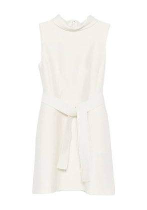 Curiel high-neck belted mini dress - White