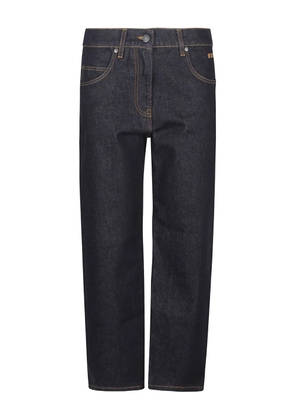 MSGM logo-plaque straight-leg jeans - Blue
