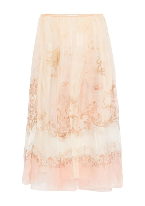 ZIMMERMANN silk pleated skirt - Neutrals