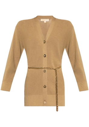 Michael Michael Kors chain belted long cardigan - Neutrals