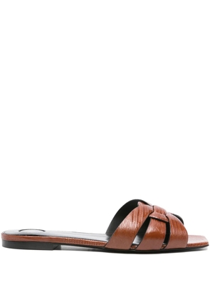 Saint Laurent woven leather sandals - Brown