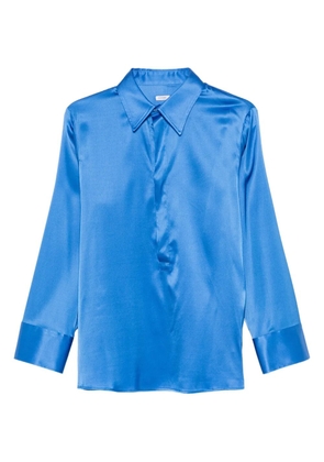 Covert point-collar blouse - Blue