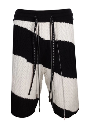 Mostly Heard Rarely Seen cable-knit striped shorts - Black