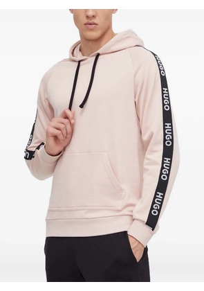 HUGO logo-tape hooded sweatshirt - Pink