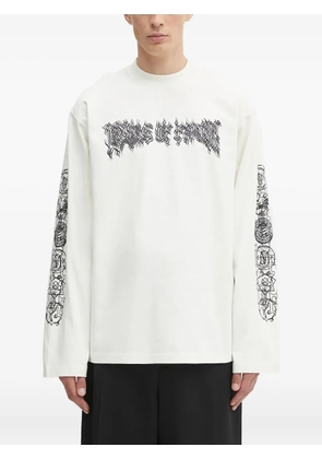 VETEMENTS graphic-print long-sleeve T-shirt - Neutrals