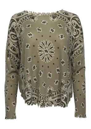 kujten Mela bandana-print frayed-hem sweater - Green