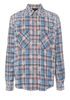 AMIRI check-pattern cotton shirt - Blue