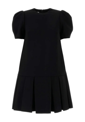 Moschino puff-sleeve pleated mini dress - Black