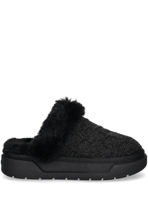 GUESS USA faux-fur slippers - Black