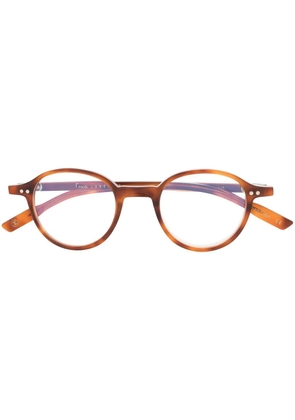 Lesca Puno round-frame eyeglasses - Brown