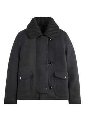 Fay knitted-collar jacket - Grey