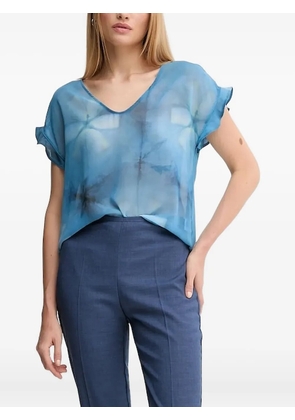 Sandro Ferrone abstract-pattern print blouse - Blue