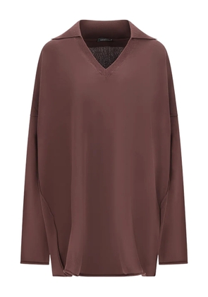 Canessa V-neck long-sleeve T-shirt - Brown
