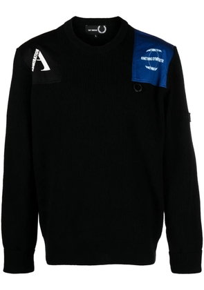 Raf Simons X Fred Perry patch-details wool jumper - Black